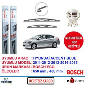 Bosch Eco Hyundai Accent Blue 2011-2015 Silecek Takımı