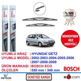 Bosch Eco Hyundai Getz 2002-2009 Silecek Takımı