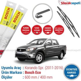 Bosch Eco Ssangyong Korando Sports 2011-2016 Silecek Takımı