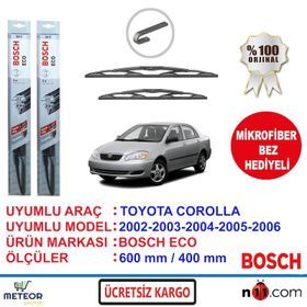 Bosch Eco Toyota Corolla 2002-2006 Silecek Takımı