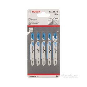Bosch Ekonomik Seri Inox Paslanmaz Çelik İçin T 118 EFS Dekupaj Bıçağı - 5'li Paket Testere