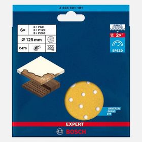 Bosch EXC470 S1261 Hook Look 6'lı EXP Zımpara Tabanı