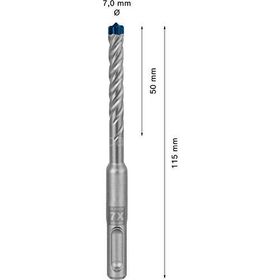 Bosch Expert 7x50x115 mm SDS Plus-7X Kırıcı Delici Delme Ucu