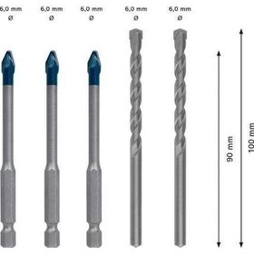 Bosch Expert HEX-9 6 mm 5 Parça Hard Ceramic Delme Ucu Karışık Seti