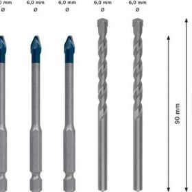 Bosch Expert HEX-9 6 mm 5 Parça Hard Ceramic Delme Ucu Karışık Seti