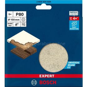 Bosch Expert M480 150 mm 80 Kum 5'li Ağ Zımpara