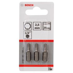 Bosch ExtraHard HEX2.5x25 mm 3'lü Vidalama Ucu
