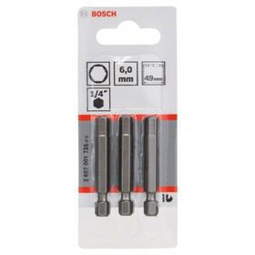 Bosch ExtraHard HEX6x49 mm 3'lü Vidalama Ucu