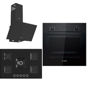 Bosch & Ferre Large Sanremo HBF512BB1T - SS035 - D086 Siyah 3'lü Ankastre Set