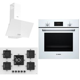 Bosch & Ferre Large Whiteline HBF512BW1T - SS036 - D087 Beyaz 3'lü Ankastre Set