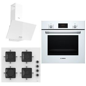 Bosch & Ferre Whiteline HBF512BW1T - SS206 - D087 Beyaz 3'lü Ankastre Set