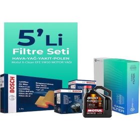 Bosch Fiat 500X 1.6 Dizel Motul Motor Yağlı 2014-2024 5'li Filtre Bakım Seti