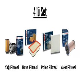Bosch Fiat Bravo 1.6 1998-2003 4'lü Karbonlu Filtre Bakım Seti