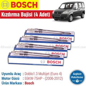 Bosch Fiat Doblo 1.3 Multijet 2006-2012 4 Adet Kızdırma Bujisi