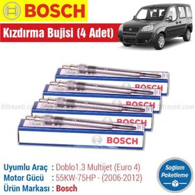 Bosch Fiat Doblo 1.3 Multijet 2006-2012 4 Adet Kızdırma Bujisi