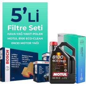 Bosch Fiat Doblo 1.6 Dizel Motul Motor Yağlı 2015-2023 5'li Filtre Bakım Seti