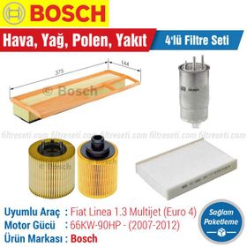 Bosch Fiat Linea 1.3 Multijet 2007 2012 66KW Filtre Bakım Seti