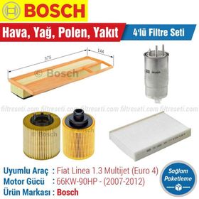 Bosch Fiat Linea 1.3 Multijet 2007 2012 66KW Filtre Bakım Seti