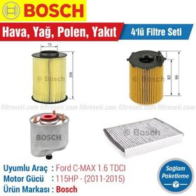 Bosch Ford C MAX 1.6 TDCI 2011 2015 Filtre Bakım Seti