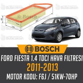 Bosch Ford Fiesta 1.4 TDCI Euro 5 2011-2013 Hava Filtresi