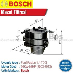 Bosch Ford Fusion 1.4 TDCI Mazot Filtresi