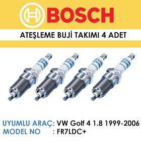 Bosch FR7LDC+1999-2006 Vw Golf 4 1.8 Bosch Çift Tırnak Buji Takımı