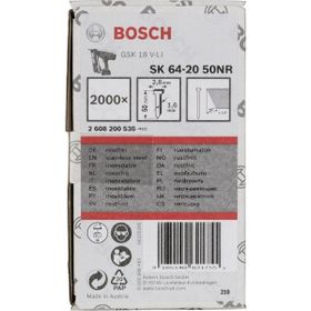 Bosch GNH 18 V 64M 50 mm 2000 Adet Uyumlu SK64-20 NR Paslanmaz Başsız Çivi