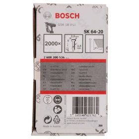 Bosch GNH 18 V 64M 63 mm 2000 Adet Uyumlu SK64-20 NR Paslanmaz Başsız Çivi