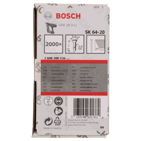 Bosch GNH 18 V 64M 63 mm 2000 Adet Uyumlu SK64-20 NR Paslanmaz Başsız Çivi