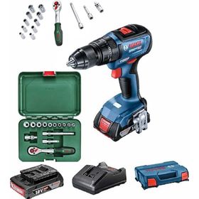Bosch GSB 18V-50 Çift Akülü 5 Ah Darbeli Vidalama Makinesi