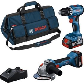 Bosch GSR 18V-45 + GWS 18V-8 2x4 Ah Akülü Taşlama Seti