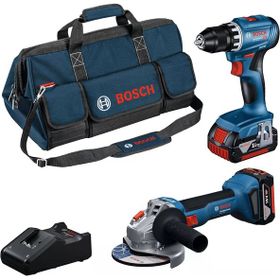 Bosch GSR 18V-45 + GWS 18V-8 2x4 Ah Akülü Taşlama Seti