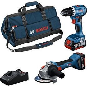 Bosch GSR 18V-45 + GWS 18V-8 2x4 Ah Akülü Taşlama Seti