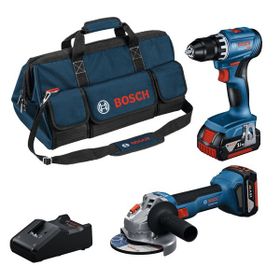 Bosch GSR 18V-45 + GWS 18V-8 2x4 Ah Akülü Taşlama Seti