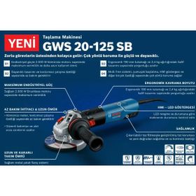 Bosch GWS 20-125 SB Avuç Taşlama Makinesi