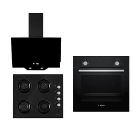 Bosch HBF010BA1T - S2140 - D003 Siyah Ankastre Set
