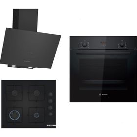 Bosch HBF512BB1T - POP6C6P30O - DWK64PJ60T Siyah 3'lü Ankastre Set