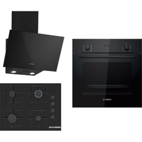 Bosch HBF512BB1T - POP7C6P30O - DWK63PJ60T Siyah 3'lü Ankastre Set