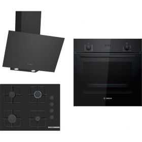 Bosch HBF512BB1T - POP7C6P30O - DWK64PJ60T Siyah 3'lü Ankastre Set
