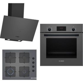 Bosch HBF512BH1T - POP6C9P30O - DWK64PJ70T Gri 3'lü Ankastre Set