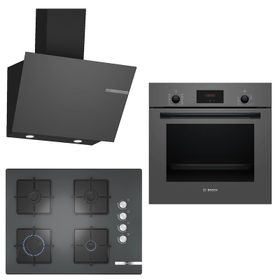 Bosch HBF512BH1T - POP7C9O12O - DWK66PJ70T Gri 3'lü Ankastre Set