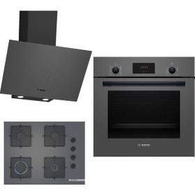 Bosch HBF512BH1T - POP7C9P30O - DWK64PJ70T Gri 3'lü Ankastre Set