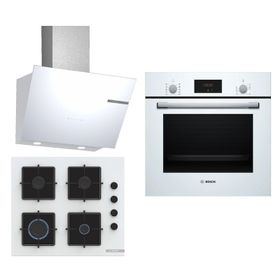 Bosch HBF512BW1T - POP6C2P30O - DWK66PJ20T Beyaz 3'lü Ankastre Set