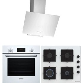 Bosch HBF512BW1T - POP6C2P31O - DWK64PJ20T Beyaz 3'lü Ankastre Set