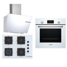 Bosch HBF512BW1T - POP7C2P30O - DWK66PJ20T Beyaz 3'lü Ankastre Set