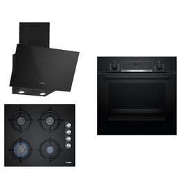 Bosch HBF514BB1T - POP6C6O10O - DWK63PJ60T 61T Siyah 3'lü Ankastre Set