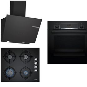 Bosch HBF514BB1T - POP6C6O10O - DWK66PJ60T Siyah 3'lü Ankastre Set