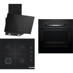 Bosch HBF514BB1T - POP6C6P30O - DWK63PJ60T Siyah 3'lü Ankastre Set