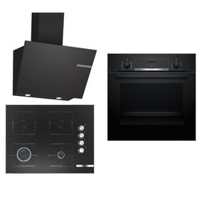 Bosch HBF514BB1T - POP7C6O12O - DWK66PJ60T Siyah 3'lü Ankastre Set