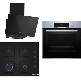 Bosch HBF514BS1T - POP6C6P30O - DWK63PJ60T Siyah 3'lü Ankastre Set